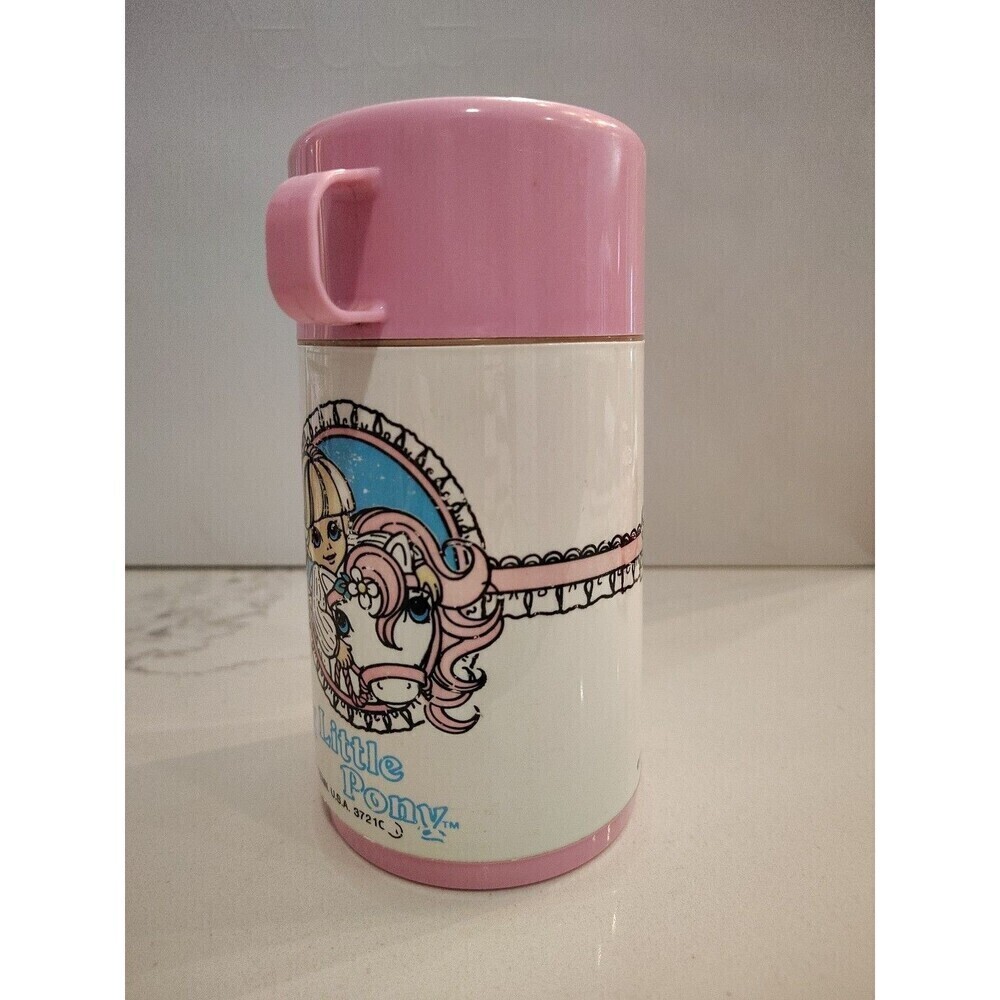 Vintage 1986 My Little Pony Aladdin Thermos for Kids Lunchbox Collectible Pink - Picture 5 of 15